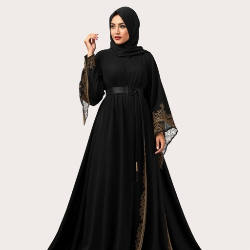 Black saudi Women's Abaya Design