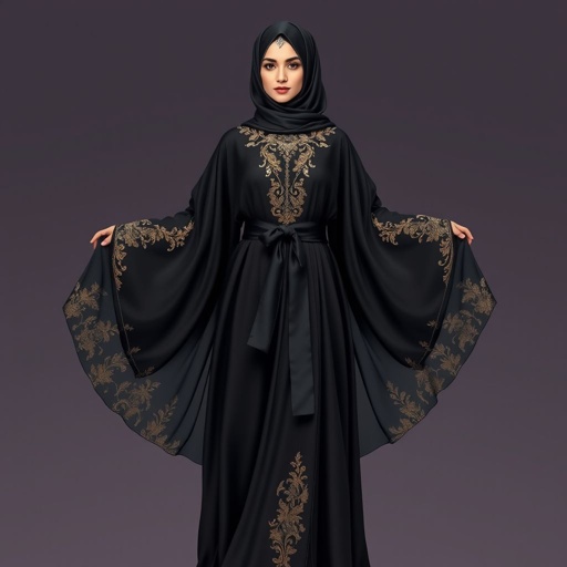 Black Arab Women's Abaya Design
