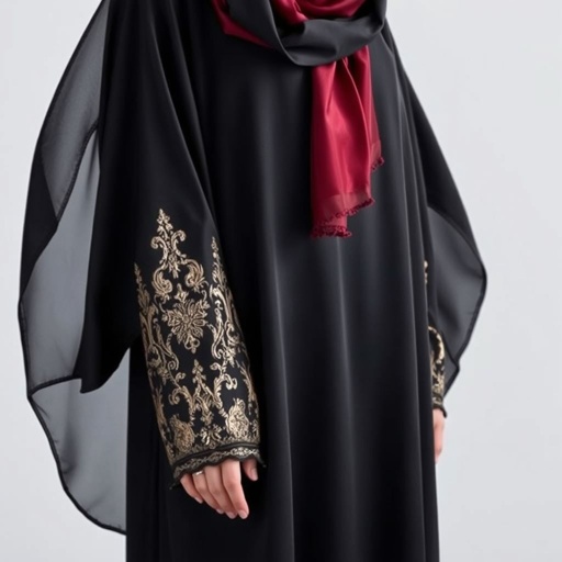 Black Arab Women's Abaya Design