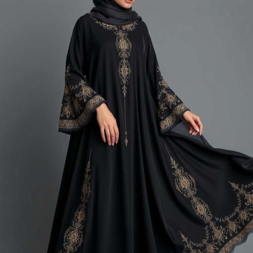 Black Arab Women's Abaya Design