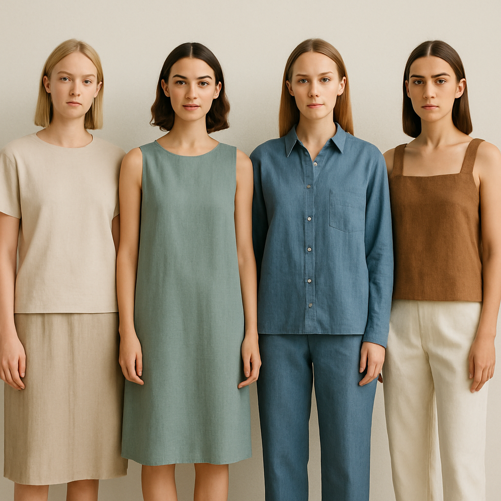 Create a collection of streetwear-inspired graphics and logos for t-shirts and hoodies, featuring oversized typography, minimalistic California surf motifs, palm trees, seagulls, waves, and abstract beach elements. Use a relaxed, youthful, urban style with muted pastels, washed denim blues, and earthy tones. Designs should look modern, trendy, and wearable, suitable for printing on apparel. High detail, vector-style clarity, bold yet casual aesthetic.

Minimalist fashion design: Simple silhouettes, breathable cotton or linen fabrics. Clean lines, block colors: muted pastels, denim blue, earthy tones. Relaxed fit, no fuss. Essential details only.