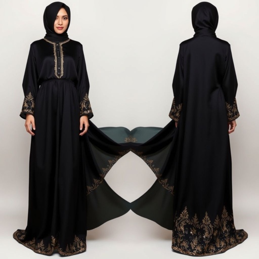 Black saudi Women's Abaya Design