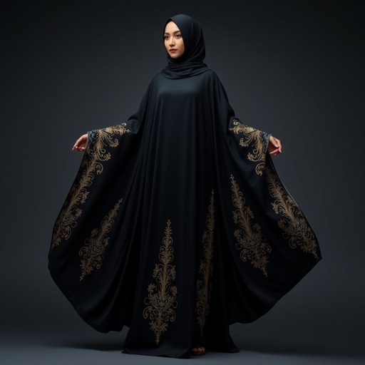 Black Arab Women's Abaya Design