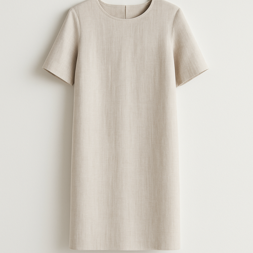 Minimalist linen dress with clean lines