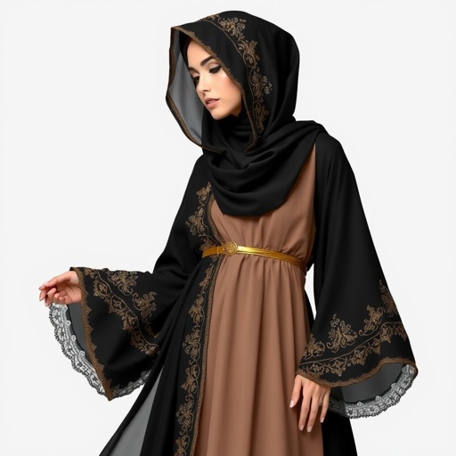 Black Arab Women's Abaya Design