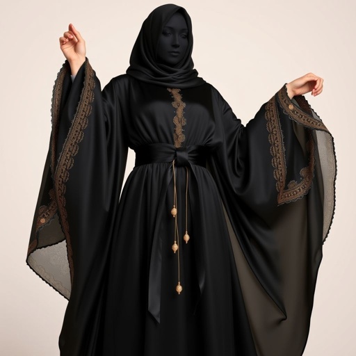 Black saudi Women's Abaya Design