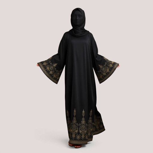 Black Arab Women's Abaya Design