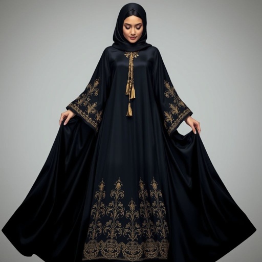 Black Arab Women's Abaya Design