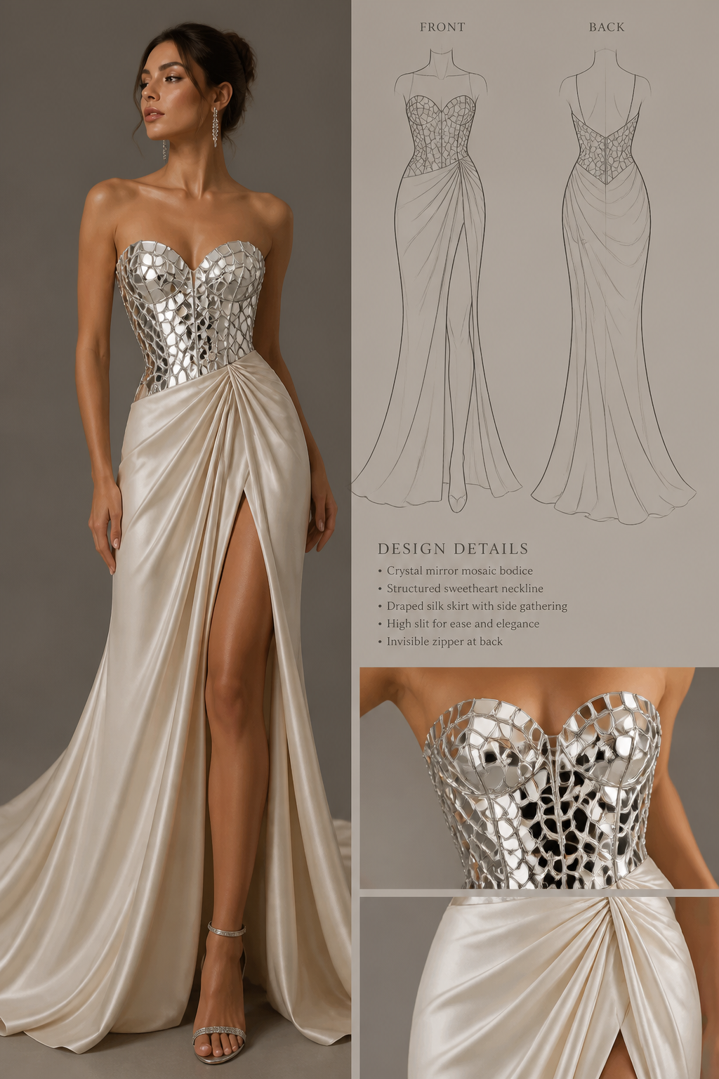 Dress with crystal mirror bodice
Dress with crystal mirror bodice