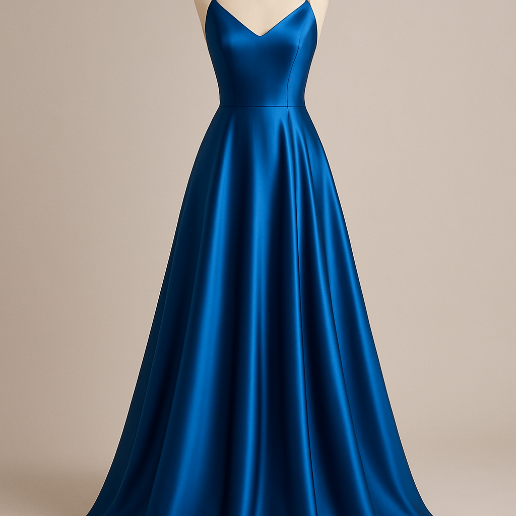 Beautiful blue dress

Beautiful blue silk maxi dress, A-line silhouette.