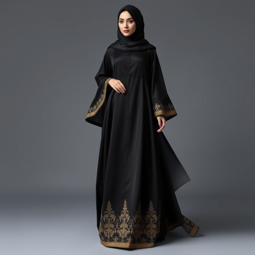 Black Arab Women's Abaya Design
