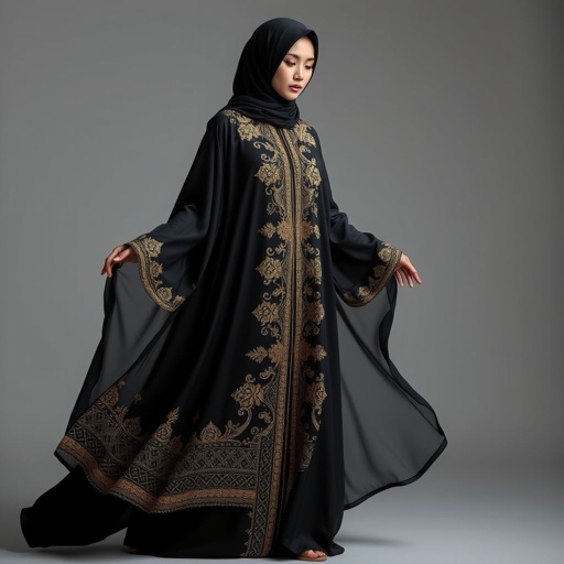 Black saudi Women's Abaya Design