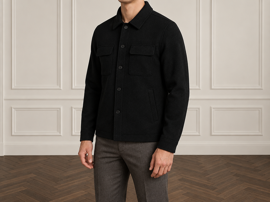On-model photoshoot (studio)
Show the garment from the image worn by a professional fashion model standing in a professional photo studio with a clean seamless background and soft editorial lighting. Reproduce the garment's exact design, color, fabric and details faithfully. Full-body shot, photorealistic, no text. Additional instructions: Premium men's fashion e-commerce product photography of the EXACT jumper from the supplied product reference, matching the established premium catalogue pose, body rotation, camera angle, proportions and interior studio aesthetic.
The supplied jumper is the ABSOLUTE PRODUCT REFERENCE.
The JUMPER is the MAIN PRODUCT and must be reproduced with maximum accuracy.
COMPOSITION — ABSOLUTELY CRITICAL:
Create a premium men's fashion catalogue photograph focused primarily on the jumper.
Show the male model approximately from the LOWER CHIN / NECK AREA down to the MID-THIGH AREA.
The framing must be slightly wider and slightly more distant than a tight upper-body crop.
The purpose of the wider framing is to show BOTH:
1. the complete jumper clearly,
2. the architectural studio wall AND visible wooden parquet floor in the same image.
The complete jumper must be visible:
neckline,
collar if present,
shoulders,
chest,
sleeves,
cuffs,
waist,
bottom hem.
Both complete arms must be visible.
Both hands must be visible.
The upper portion of the trousers or jeans must be visible.
The frame should extend low enough to clearly show a visible section of the DARK BROWN HERRINGBONE PARQUET FLOOR.
The transition between the wall and floor must be visible.
DO NOT crop so tightly that only the wall is visible.
DO NOT create a chest-only crop.
DO NOT create a waist-up crop.
DO NOT crop the bottom hem of the jumper.
DO NOT crop the cuffs.
DO NOT crop the hands.
The jumper must remain the MAIN visual focus even though more of the studio environment is visible.
NO FULL FACE VISIBLE.
The eyes, nose and main facial features must remain completely outside the frame.
Only the lower chin / jawline and neck may appear at the top of the frame.
POSE — MATCH THE ESTABLISHED REFERENCE:
Use the same calm, masculine, sophisticated premium catalogue pose.
The model stands in a subtle natural THREE-QUARTER / SEMI-SIDE position relative to the camera.
The body must NOT be completely front-facing.
The LEFT SHOULDER is positioned slightly FORWARD and slightly CLOSER TO THE CAMERA.
The RIGHT SHOULDER is positioned slightly FARTHER BACK.
The LEFT SIDE of the torso is slightly closer to the camera.
The torso and hips follow the same subtle natural rotation.
Use approximately 10–20 degrees of body rotation.
The rotation must remain subtle.
Do NOT create a strong side profile.
Do NOT mirror the pose.
Do NOT put the RIGHT SHOULDER forward.
Do NOT make the shoulders completely symmetrical and frontal.
LEFT SHOULDER FORWARD is mandatory.
The pose must look calm, relaxed, masculine and premium.
ARMS AND HANDS:
Both arms hang naturally and STRAIGHT DOWN alongside the body.
Both hands remain naturally positioned beside the outer thighs.
The elbows remain naturally straight with minimal anatomical relaxation.
Hands are relaxed.
Fingers are naturally relaxed and slightly separated.
The arms and hands follow the natural three-quarter perspective of the body.
No hands in pockets.
No crossed arms.
No raised arms.
No touching the jumper.
No adjusting the neckline.
No adjusting the sleeves.
No pulling the cuffs.
No pulling the hem.
No touching the trousers.
No fashion gestures.
JUMPER — ABSOLUTE PRODUCT PRESERVATION:
Use the EXACT jumper from the supplied product image.
The generated jumper must look like the EXACT SAME physical product as in the source photograph.
Preserve the exact:
design,
color,
shade,
fabric,
material,
fabric texture,
knit structure,
knit density,
surface finish,
silhouette,
fit,
proportions,
length,
shoulder width,
shoulder construction,
chest width,
waist width,
neckline,
collar construction,
sleeve shape,
sleeve width,
sleeve length,
cuffs,
cuff width,
bottom hem,
ribbing if present,
stitching,
seams,
logos if present,
buttons if present,
zipper if present,
pockets if present,
and every other original construction detail.
Do NOT redesign the jumper.
Do NOT change its color.
Do NOT change its shade.
Do NOT change its material.
Do NOT change its fabric texture.
Do NOT change the knit structure.
Do NOT change the original fit.
Do NOT make it tighter.
Do NOT make it looser.
Do NOT make it oversized.
Do NOT shorten it.
Do NOT lengthen it.
Do NOT change the neckline.
Do NOT change the collar.
Do NOT change the shoulders.
Do NOT change the sleeves.
Do NOT change the cuffs.
Do NOT change the bottom hem.
Do NOT add details that are not present.
Do NOT remove original details.
Do NOT add contrasting trim unless it exists in the source image.
Do NOT add logos or branding that are not present.
The exact product identity must remain unmistakable.
FABRIC — MATCH THE SUPPLIED PRODUCT:
Analyze the actual fabric and knit structure of the supplied jumper and reproduce it accurately.
Preserve the exact visual character of the original material.
The fabric must look premium, realistic and tactile.
Accurately reproduce:
surface texture,
knit fineness,
knit density,
softness,
fabric weight,
natural drape,
and natural surface finish.
If the supplied jumper is made from viscose or a smooth fine knit:
preserve a smooth,
fine,
soft,
fluid,
refined,
supple,
premium appearance with only a very subtle natural luster.
If the supplied jumper has another fabric or knit structure:
follow the SOURCE PRODUCT exactly.
Do NOT automatically make every jumper look like viscose.
The source product determines the material appearance.
Never make the fabric artificially glossy.
Never create plastic-looking material.
Never create a wet-look effect.
Never make the garment look like satin or synthetic plastic.
Show subtle natural fabric folds around:
the waist,
sides,
elbows,
and sleeves.
The folds must remain natural and controlled.
FIT:
Preserve the EXACT original fit of the supplied jumper.
The shoulder line must match the source product.
The chest must retain the original volume.
The sleeves must preserve their exact width and length.
The waist and bottom hem must preserve their original proportions.
Do NOT artificially tuck the jumper into the trousers unless the source image specifically shows that styling.
By default, allow the jumper to fall naturally over the waistband.
TROUSERS / JEANS — AUTOMATIC SELECTION:
The AI must independently choose the LOWER GARMENT according to the EXACT color, shade, material and style of the supplied jumper.
The trousers shown in any pose reference are NOT mandatory.
DO NOT automatically reproduce the same trousers every time.
Different jumpers should be combined with different suitable trousers or jeans.
The AI may choose between:
— refined tailored trousers,
— clean smart-casual trousers,
— premium chinos,
— straight-fit jeans,
depending on which option best complements the specific jumper.
The COLOR of the lower garment must also be selected independently.
Possible sophisticated colors include:
black,
charcoal,
graphite,
dark grey,
medium grey,
light grey,
navy,
dark navy,
brown,
dark brown,
chocolate,
taupe,
stone,
beige,
sand,
cream,
off-white,
ecru,
olive,
dark denim,
medium denim,
light denim,
or another sophisticated muted shade.
Do NOT use the same trouser color in every generation.
Do NOT automatically use beige trousers.
Do NOT automatically use black trousers.
Do NOT automatically use jeans.
Do NOT automatically use formal trousers.
Choose the TYPE and COLOR of the lower garment according to EACH specific jumper.
For darker jumpers, choose lighter, medium or dark trousers according to the most sophisticated balance.
For lighter jumpers, choose darker, medium or tonal trousers according to the complete color harmony.
For colored jumpers, choose a tasteful neutral or complementary muted shade.
Avoid loud colors.
Avoid bright saturated trousers.
Avoid unnecessary strong contrast.
IMPORTANT:
THE JUMPER IS FIXED.
THE LOWER GARMENT IS FLEXIBLE.
NEVER CHANGE THE JUMPER COLOR TO MATCH THE TROUSERS.
CHANGE THE TROUSERS OR JEANS TO COMPLEMENT THE JUMPER.
THE AI CHOOSES THE MOST APPROPRIATE LOWER GARMENT FOR EACH SPECIFIC JUMPER.
The lower garment must remain visually secondary.
The jumper must always remain the main product.
CAMERA AND FRAMING:
Use a slightly wider premium catalogue composition than a normal upper-body crop.
Camera positioned approximately at CHEST LEVEL.
Move the camera slightly farther away from the model so the composition includes:
the lower chin / neck,
complete shoulders,
complete jumper,
both full arms,
both hands,
upper legs,
the visible architectural wall,
the wall-to-floor transition,
and a clearly visible section of parquet floor.
The frame should extend approximately to MID-THIGH.
Do NOT zoom in too tightly.
Do NOT fill the entire frame with only the torso.
The model should occupy approximately 70–80% of the image height.
Leave enough environmental space around the model so the studio interior is clearly recognizable.
Natural premium catalogue perspective.
The camera observes the model from the same subtle three-quarter angle as the body.
The LEFT side of the model is slightly closer to the camera.
No wide-angle distortion.
No dramatic perspective.
No exaggerated shoulders.
No distorted torso.
No distorted arms.
No distorted hands.
STUDIO ENVIRONMENT — ABSOLUTELY MANDATORY:
The model MUST stand in the established premium European-style INTERIOR STUDIO.
The environment must NOT be replaced by a plain photography backdrop.
BOTH THE WALL AND THE FLOOR MUST BE CLEARLY VISIBLE IN THE SAME IMAGE.
BACKGROUND WALL:
Use a warm OFF-WHITE / LIGHT GREIGE architectural interior wall.
The wall must contain clearly visible CLASSIC RECTANGULAR DECORATIVE WALL MOULDING.
The moulding must look:
architectural,
elegant,
subtle,
symmetrical,
refined,
and premium.
Multiple rectangular moulding sections should be visible behind and around the model.
The wall must look like a real sophisticated interior wall.
DO NOT use a plain wall.
DO NOT use a seamless photography backdrop.
DO NOT use a grey cyclorama.
DO NOT use an infinity wall.
DO NOT use a paper backdrop.
FLOOR — ABSOLUTELY CRITICAL:
A clearly visible section of DARK WARM BROWN NATURAL WOOD PARQUET FLOOR MUST appear in the image.
The floor must NOT be hidden below the frame.
The floor must have a refined HERRINGBONE PARQUET PATTERN.
The herringbone pattern must be clearly recognizable.
Use:
rich dark warm brown tones,
natural wood grain,
subtle realistic tonal variation,
and a premium matte finish.
The transition between the wall and the parquet floor must be clearly visible.
The floor must occupy a noticeable lower section of the image.
DO NOT generate only wall behind the model.
DO NOT crop above the floor line.
DO NOT hide the parquet.
DO NOT use a white floor.
DO NOT use a grey floor.
DO NOT use beige seamless flooring.
DO NOT use concrete.
DO NOT use tiles.
DO NOT use a seamless wall-to-floor background.
The architectural distinction between WALL and FLOOR is mandatory.
LIGHTING:
Soft diffused natural-looking premium studio lighting.
Warm neutral color temperature.
Use gentle directional light to accurately reveal:
the exact jumper color,
fabric texture,
knit structure,
neckline,
seams,
sleeves,
and natural fabric drape.
Maintain realistic tonal detail even in black or very dark jumpers.
Do NOT crush dark fabrics into flat black areas.
Use subtle realistic shadows.
No harsh shadows.
No dramatic lighting.
No cinematic lighting.
No spotlight effect.
No excessive contrast.
No artificial fabric shine.
ENVIRONMENT:
No furniture.
No chairs.
No tables.
No decorations.
No paintings.
No mirrors.
No plants.
No rugs.
No props.
No visible studio equipment.
The studio must feel:
premium,
quiet,
minimalist,
architectural,
warm,
sophisticated,
and expensive.
IMAGE STYLE:
Ultra-photorealistic.
Premium European menswear e-commerce photography.
Natural male anatomy.
Realistic skin texture.
Highly realistic jumper fabric texture.
Accurate knit structure.
Accurate garment construction.
Natural fabric drape.
Natural soft folds.
Soft controlled lighting.
Clean premium catalogue aesthetic.
Understated luxury.
No excessive retouching.
No cinematic effects.
No dramatic lighting.
No artificial fabric shine.
STRICT RULES — ABSOLUTELY MANDATORY:
JUMPER IS THE MAIN PRODUCT.
USE THE EXACT JUMPER FROM THE SUPPLIED PRODUCT IMAGE.
PRESERVE THE EXACT:
COLOR,
SHADE,
MATERIAL,
TEXTURE,
KNIT STRUCTURE,
FIT,
PROPORTIONS,
LENGTH,
NECKLINE,
SHOULDERS,
SLEEVES,
CUFFS,
BOTTOM HEM,
AND ALL ORIGINAL PRODUCT DETAILS.
DO NOT RECOLOR THE JUMPER.
DO NOT REDESIGN THE JUMPER.
DO NOT CHANGE THE ORIGINAL FIT.
FRAME FROM LOWER CHIN / NECK TO APPROXIMATELY MID-THIGH.
NO FULL FACE VISIBLE.
COMPLETE JUMPER VISIBLE.
BOTH SHOULDERS VISIBLE.
BOTH COMPLETE SLEEVES VISIBLE.
BOTH HANDS VISIBLE.
SUBTLE THREE-QUARTER / SEMI-SIDE POSITION.
LEFT SHOULDER FORWARD AND CLOSER TO CAMERA.
RIGHT SHOULDER SLIGHTLY BACK.
LEFT SIDE OF TORSO CLOSER TO CAMERA.
NEVER MIRROR THE POSE.
NEVER PUT THE RIGHT SHOULDER FORWARD.
NEVER MAKE THE MODEL COMPLETELY FRONT-FACING.
BOTH ARMS STRAIGHT DOWN.
BOTH HANDS RELAXED BESIDE THE THIGHS.
NO HANDS IN POCKETS.
NO FASHION GESTURES.
THE AI MUST CHOOSE THE TROUSERS OR JEANS ITSELF ACCORDING TO THE SPECIFIC JUMPER.
TROUSER TYPE MAY CHANGE BETWEEN DIFFERENT JUMPERS.
TROUSER COLOR MAY CHANGE BETWEEN DIFFERENT JUMPERS.
DO NOT USE THE SAME LOWER GARMENT EVERY TIME.
THE LOWER GARMENT IS SECONDARY.
THE JUMPER ALWAYS REMAINS THE MAIN PRODUCT.
STUDIO IS MANDATORY.
BOTH WALL AND FLOOR MUST BE VISIBLE.
WARM OFF-WHITE / LIGHT GREIGE WALL.
CLEAR CLASSIC RECTANGULAR WALL MOULDING.
VISIBLE WALL-TO-FLOOR TRANSITION.
CLEARLY VISIBLE DARK WARM BROWN HERRINGBONE PARQUET FLOOR.
DO NOT CROP ABOVE THE FLOOR LINE.
DO NOT GENERATE WALL ONLY.
NO PLAIN BACKDROP.
NO SEAMLESS BACKGROUND.
NO CYCLORAMA.
SOFT PREMIUM NATURAL-LOOKING CATALOGUE LIGHTING.
MATCH THE ESTABLISHED PREMIUM INTERIOR STUDIO AESTHETIC AS CLOSELY AS POSSIBLE..