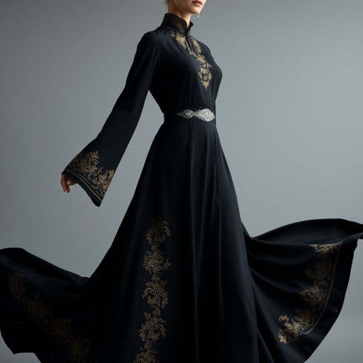 Black Arab Women's Abaya Design