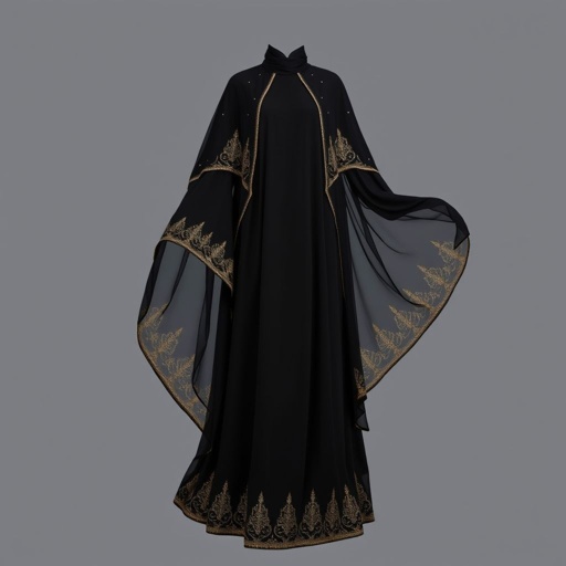 Black Arab Women's Abaya Design