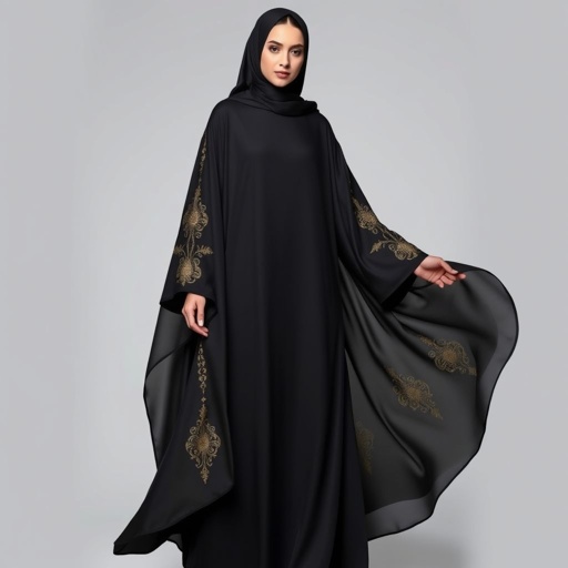 Black Arab Women's Abaya Design