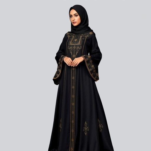 Black Arab Women's Abaya Design