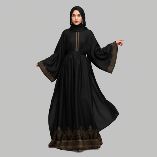 Black Arab Women's Abaya Design