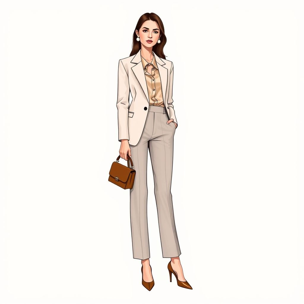 i will give you my sister image and make it clear to be able to apply on job by it ?


Sleek silhouette, tailored blazer in soft pastel hues, high-waisted trousers with a subtle pinstripe, delicate silk blouse with ruffled collar, statement pearl earrings, minimalist leather handbag, chic pointed-toe heels, smooth textured hair, understated makeup highlighting natural beauty, confident posture, professional yet approachable vibe, perfect ensemble for interviews or corporate settings.