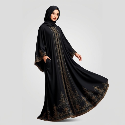 Black saudi Women's Abaya Design