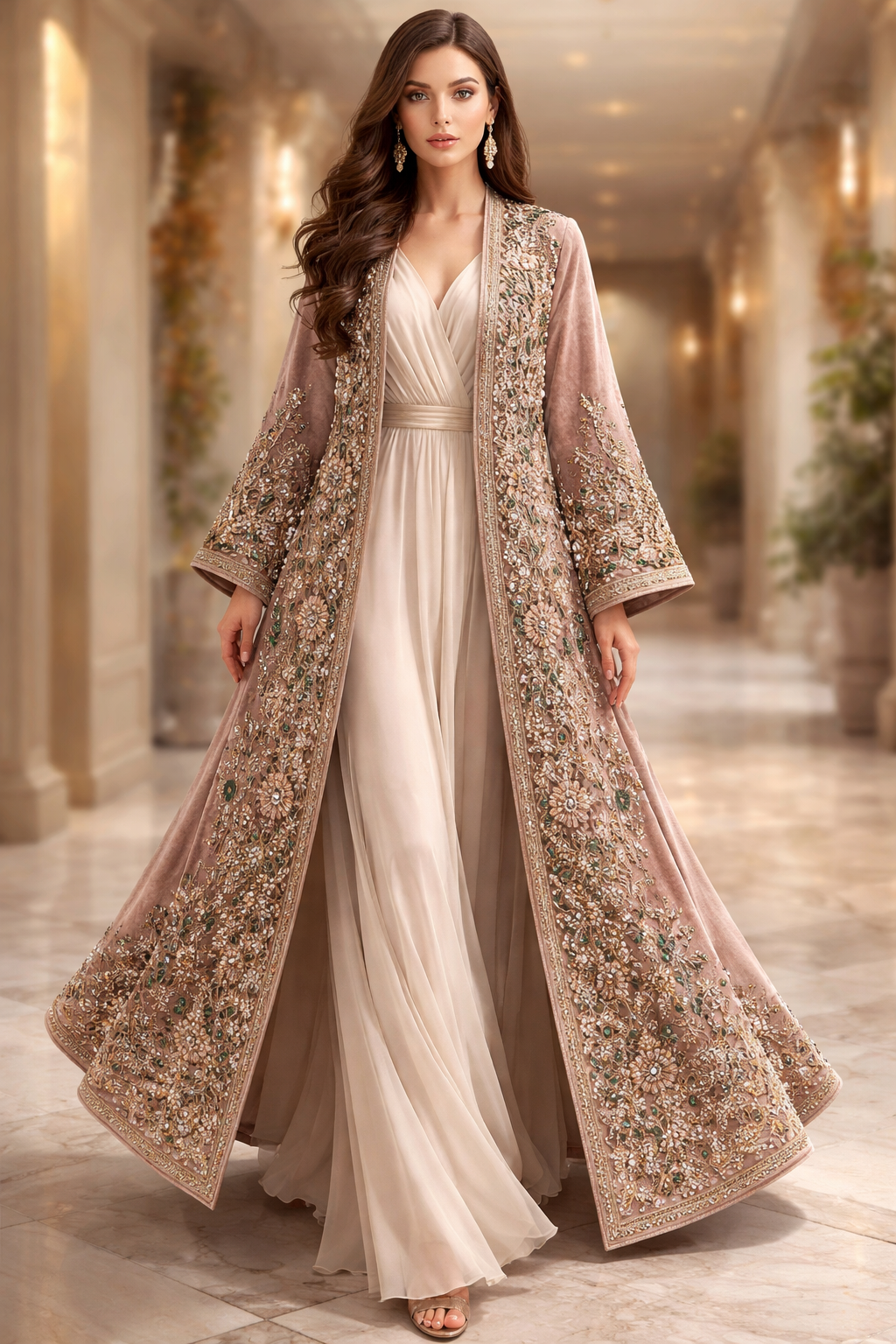 smartcassual etnic outerwear with floey dress. completing design with soft material as inner and bold material in outerwear. completing design with beads and embroidery luxury on outerwear
smartcassual etnic outerwear with floey dress. completing design with soft material as inner and bold material in outerwear. completing design with beads and embroidery luxury on outerwear