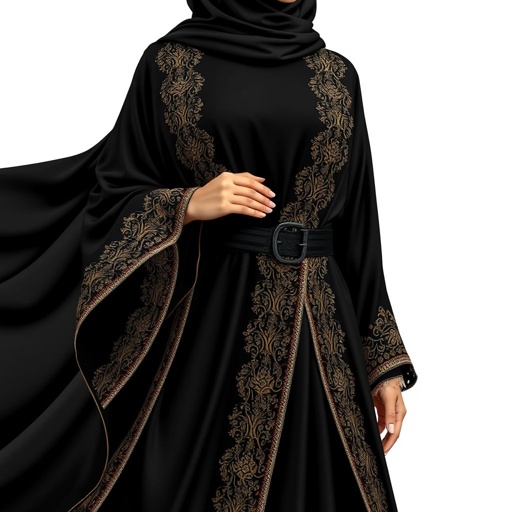 Black saudi Women's Abaya Design