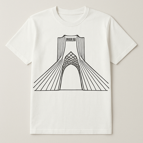 t-shirt with the Tehran Azadi Tower design on it