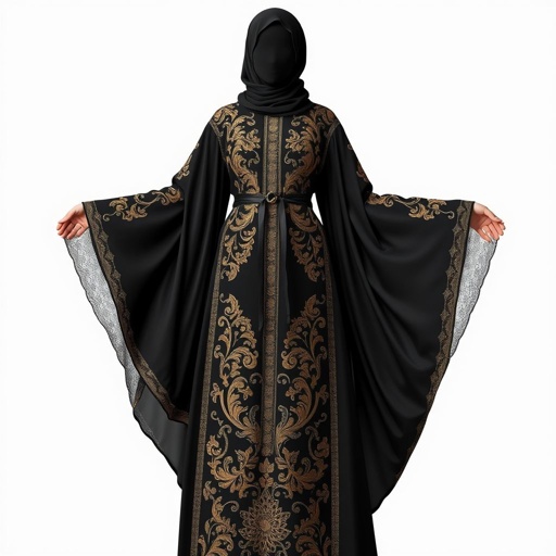 Black Arab Women's Abaya Design