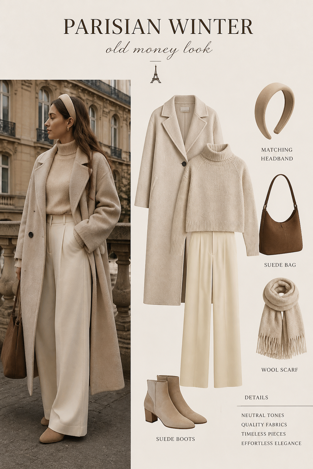 create winter out fit old money look and comfy with matching head band
create winter out fit old money look and comfy with matching head band , parisian style